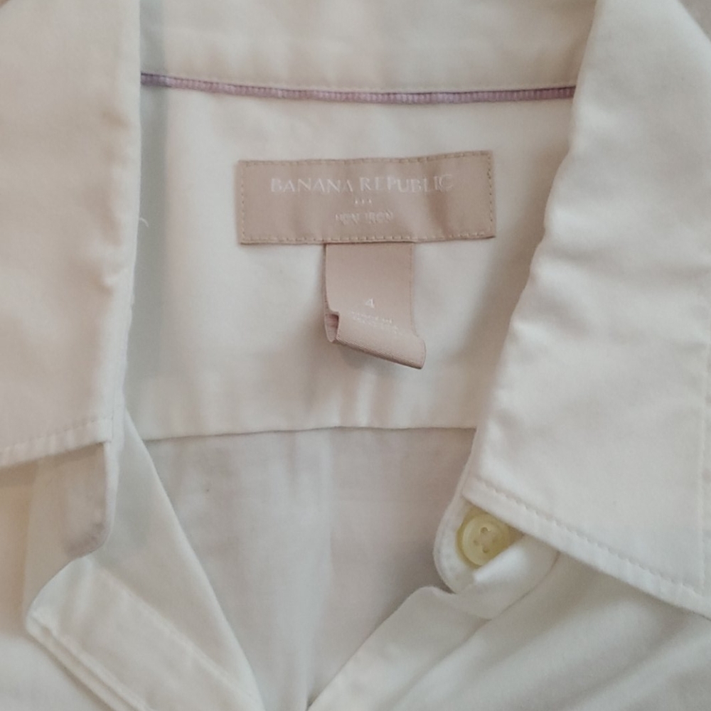 Banana Republic White size 4 long sleeve shirt - Picture 2 of 5
